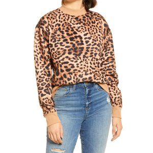 BP Cheetah Print Crewneck Pullover Sweatshirt NEW
